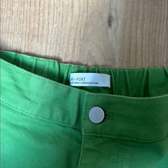 OAK + FORT Bright Green Wide Leg Pants - Picture 2 of 6